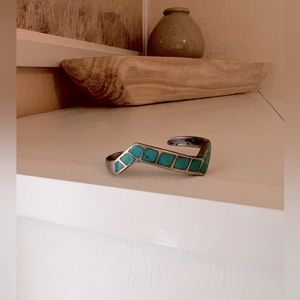 turquoise and silver cuff bracelet from Greece